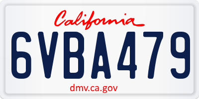 CA license plate 6VBA479