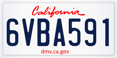 CA license plate 6VBA591