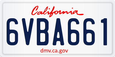 CA license plate 6VBA661