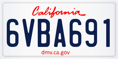 CA license plate 6VBA691