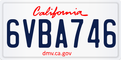 CA license plate 6VBA746