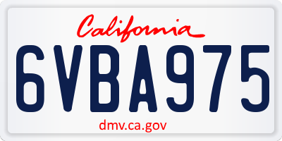 CA license plate 6VBA975