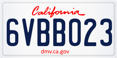 CA license plate 6VBB023