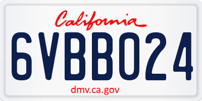 CA license plate 6VBB024