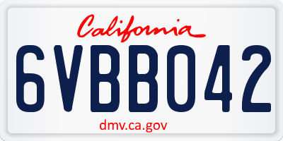 CA license plate 6VBB042