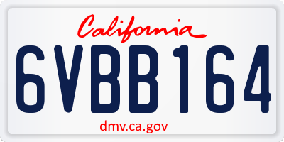 CA license plate 6VBB164
