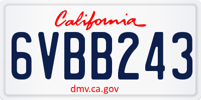 CA license plate 6VBB243