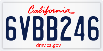 CA license plate 6VBB246