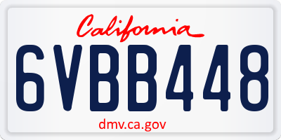 CA license plate 6VBB448