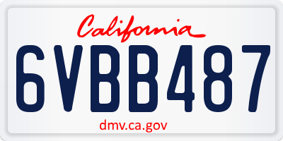 CA license plate 6VBB487