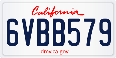 CA license plate 6VBB579