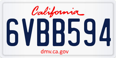 CA license plate 6VBB594