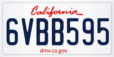 CA license plate 6VBB595