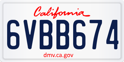 CA license plate 6VBB674