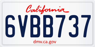 CA license plate 6VBB737