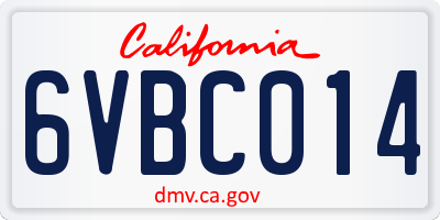 CA license plate 6VBC014