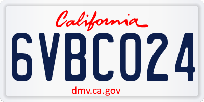 CA license plate 6VBC024