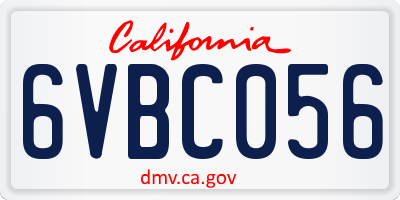 CA license plate 6VBC056
