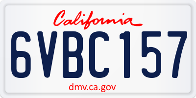 CA license plate 6VBC157