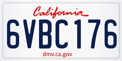 CA license plate 6VBC176