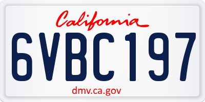 CA license plate 6VBC197