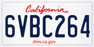 CA license plate 6VBC264