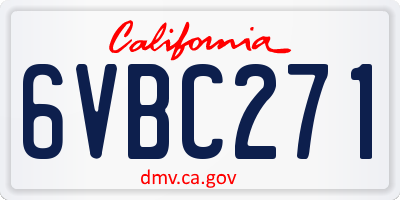 CA license plate 6VBC271
