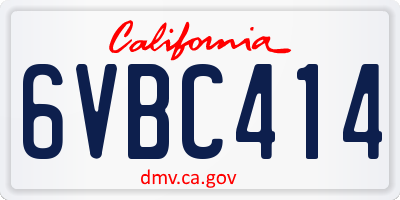 CA license plate 6VBC414