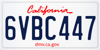 CA license plate 6VBC447