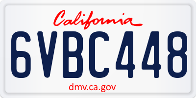 CA license plate 6VBC448