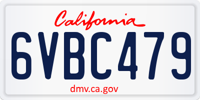 CA license plate 6VBC479