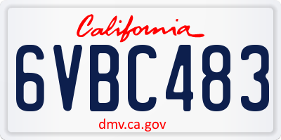 CA license plate 6VBC483