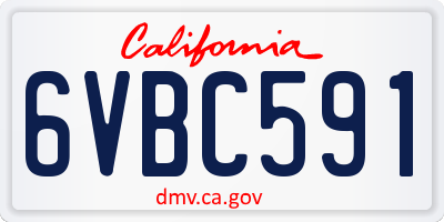CA license plate 6VBC591