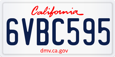 CA license plate 6VBC595