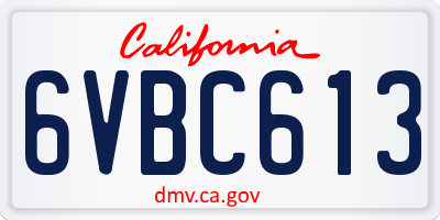 CA license plate 6VBC613