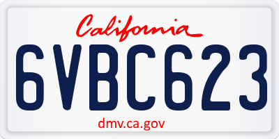 CA license plate 6VBC623