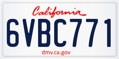 CA license plate 6VBC771