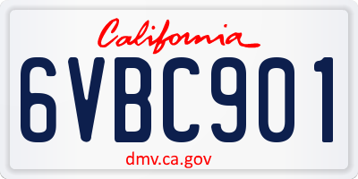 CA license plate 6VBC901