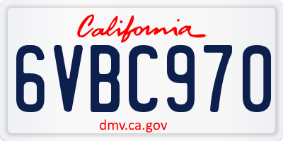 CA license plate 6VBC970