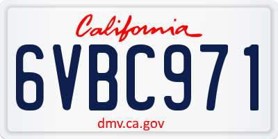 CA license plate 6VBC971