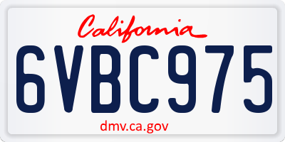 CA license plate 6VBC975