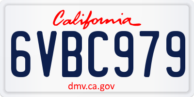 CA license plate 6VBC979