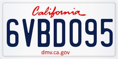 CA license plate 6VBD095