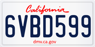 CA license plate 6VBD599