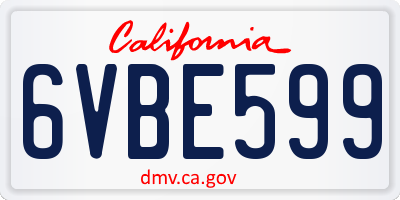 CA license plate 6VBE599