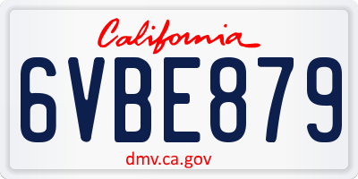 CA license plate 6VBE879