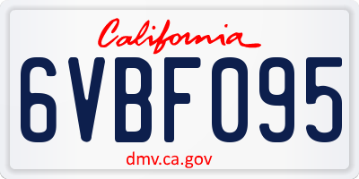 CA license plate 6VBF095