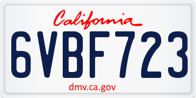 CA license plate 6VBF723