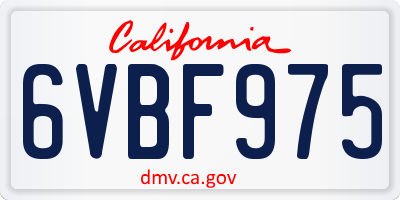 CA license plate 6VBF975
