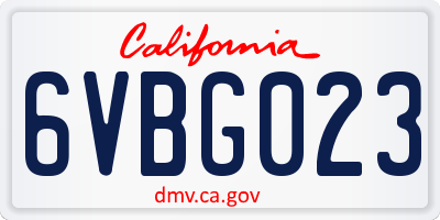 CA license plate 6VBG023